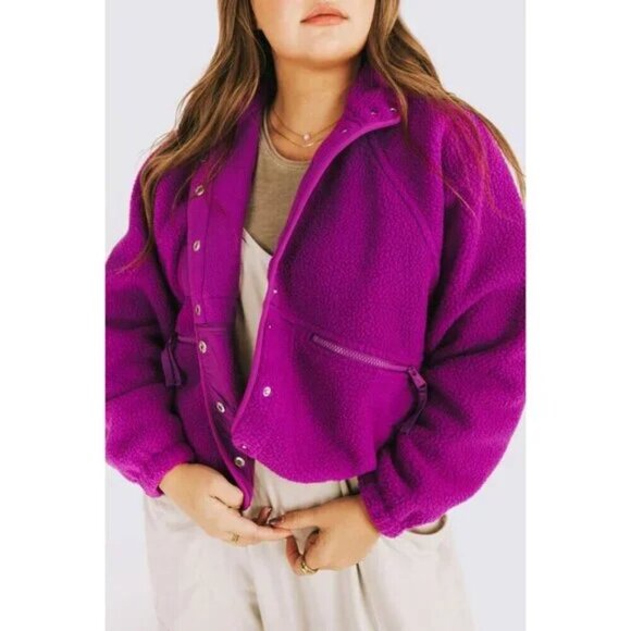 FREE PEOPLE Movement Hit The Slopes Pullover in Vivid Violet Size X-Small NWT - Picture 1 of 15